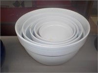 White Nesting Bowl Set of 5 5-10" Diameter