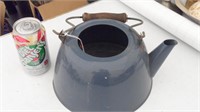 Vintage Enamel Tea Pot - Missing Top