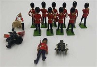 13 Painted British Lead Miniatures With Canon L11