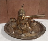 Vintage Brass Arab  Coffee Set.5A