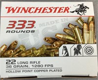 (333) Rnds Winchester 22 Long Rifle Ammo