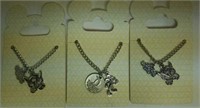 Lot Of 3 Disney Charm Necklaces G3F