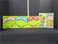 (5) Canvas Ninja Turtles Wall Art