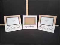 (3) Wood Picture Frames Holds 4"x6" Photo.