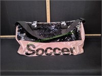 Pink & Black Sequin Soccer Bag