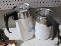 2 COMPLETE CORNING-WARE COFFEE POTS