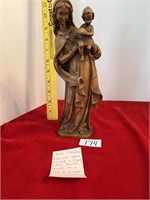 VINTAGE HAND-CARVED MADONNA FROM ITALY STUNNING