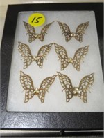 FRAME OF 6 BUTTERFLY JEWELRY PIECES