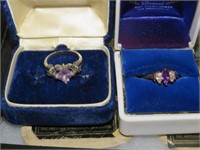 2 COSTUME RINGS IN BOXES
