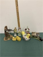 Figurine Lot-Birds, Victorian Couple, Cat and Dog