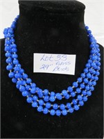 29 in strand blue glass bead necklace