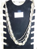 Silvertone multi strand 12 in necklace