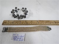 5 strand vintage faux pearl bracelet + bangle