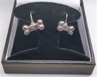 Sterling Lisa Welch Dog Bone Earrings