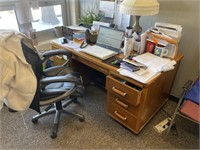 Wood Office Desk with Chair