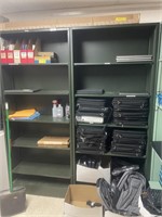 2 Dark Green Metal Shelves