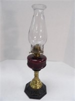Antique Amethyst Oil Lamp