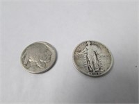 1928 Standing Liberty Quarter 90% Silver, Buffalo