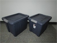 Two Sterilit Tuff1 Stackable Totes with Lids