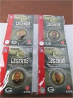 Four Green Bay Packers Legends Medallions