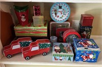 Misc Lot of Christmas Tins & Boxes