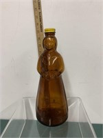 1976 Aunt Jemima Syrup Bottle Glass Brown Bottle