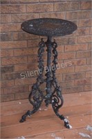 Late Addition:Cast Iron Painted Scroll Plant Stand