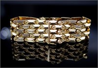 Italian 18ct rosey yellow gold brick link bracelet