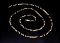 9ct yellow gold figaro chain necklace