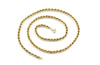 14ct Yellow gold rope 4mm chain necklace (Matinee)