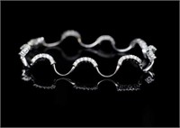 Diamond & 18ct white gold 'wave" bracelet