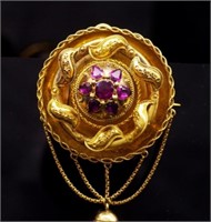 Victorian Etruscan yellow gold pendant