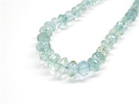 Graduated faceted aquamarine bead necklace