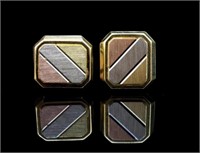 Tri colour 18ct gold cufflinks by Marcello Duchi