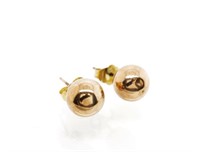 9ct yellow gold 8mm ball stud earrings
