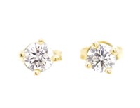 Diamond set 18ct yellow gold stud earrings