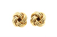 9ct Yellow gold knot earrings