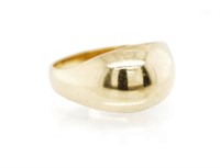 14ct Yellow gold domed ring