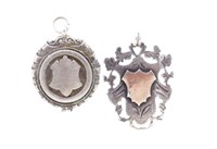 Two Early 20th C. sterling silver fob medals