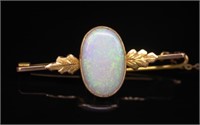 Australian Arts & crafts opal and yellow gold