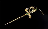 Antique 15ct yellow gold sword stick pin