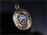 Victorian enamel Memento Mori locket