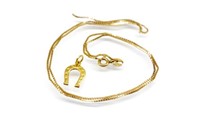 9ct Yellow gold charm and chain for repair