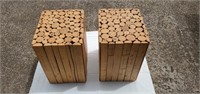 Wood side tables 18x14x12 no glass