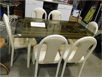 Glass Top Table And 6 Chairs