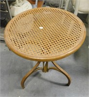 Wicker Top Wood Side Table