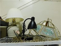 2 Table Lamps And 1 Hanging Light