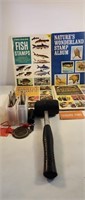 Stamp books & tool lot