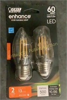 2pk Feit 60W LED Enhance Vivid Natural Light Bulbs
