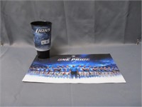 Detroit Lions cup and poster